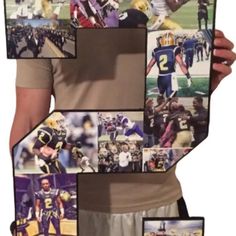 30 Inch Custom Sports Number or Letter Photo Collage for Senior Night - collageandwood Senior Gift Baskets, Senior Night Ideas, Volleyball Banquet, Sports Collage, Letter Photo Collage, Volleyball Poster, Senior Board, Basketball Senior Night, Senior Night Posters