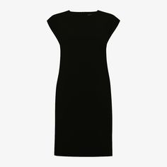 This petite-friendly shift dress is just the thing to throw on when you need to look polished in seconds flat. Made from our machine-washable, wrinkle-resistant OrigamiTech fabric, it features a rounded neckline, hidden pockets along the front seams, and extended cap sleeves that cover the shoulders. Modern Black Midi Dress For Daywear, Elegant Viscose Mini Dress For Daywear, Sleek Black Viscose Midi Dress, A-line Viscose Dress For Work, Minimalist Sleeveless Daywear Dress, Elegant Viscose Mini Dress For Work, Minimalist Sleeveless Dresses For Workwear, Minimalist Sleeveless Dress For Work, Fitted Minimalist Dresses For Work