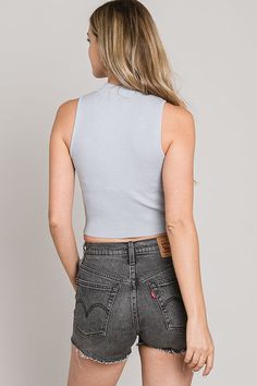 This sleeveless mock neck knit top is classy and with a cropped length, its perfect with some high waisted slacks or jeans. With a fantastic stretch fit, this will be your go to for an elevated look. In Black, Mauve, and Sky Blue. 63101 Fitted Mock Neck Top For Night Out, Casual Stretch Mock Neck Cropped Top, Casual Stretch Cropped Mock Neck Top, Casual Mock Neck Top For Night Out In Spring, Casual Mock Neck Top For Spring Night Out, Fitted Casual Cropped Mock Neck Top, Fitted Mock Neck Top For Night Out, Casual Style, Casual Fitted Mock Neck Top For Night Out, Trendy Mock Neck Top For Night Out In Spring