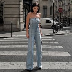 New With Tag. Blogger's Favorite This Item Run Small Vintage Jumpsuit, Zara Jumpsuit, Bodycon Dresses Casual, Zara New, Jumpsuit Summer, Strapless Jumpsuit, Straight Neckline, Jeans Button, Zara Pants