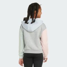 adidas Long Sleeve Colorblock Pullover Hoodie - Grey | Kids' Training | adidas US Kids Training, Adidas Hoodie, Adidas Online, Sports Logo, Grey Hoodie, Pullover Hoodie, Color Blocking, Kids Outfits, Adidas