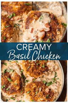 creamy basil chicken is an easy dinner recipe that's ready in less than 30 minutes