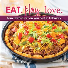 the cover of eat play love earn reward when you host in february