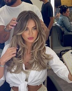 Dimensional Blonde On Brown Hair, Wispy Bangs Hairstyles, Ash Blonde Hair Balayage, Color Balayage, Bangs Hairstyles, Balayage Blonde