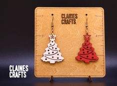 **IMPORTANT** You are purchasing a DIGITAL CUT FILE for use with a laser machine (Glowforge, etc.) No physical item will be sent to you** Link to Christmas Earrings BUNDLE: https://www.etsy.com/listing/1337558881/christmas-earrings-svg-christmas-earring Design: Dangle Christmas Tree Earrings SVG Laser File You will receive: 1 SVG File Earrings measures roughly 1.5in x 1.2in Can easily be scaled up/down to your liking! You CAN use these files for both PERSONAL and Small Business COMMERCIAL use. P Glowforge Earrings, 3d Earrings, Tree Earrings, Holiday Earrings, Christmas Tree Earrings, Earring Bundle, Holiday Earring, Earring Tree, Svg Christmas