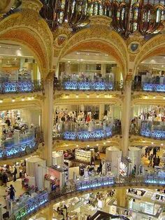 an overhead view of the inside of a shopping mall