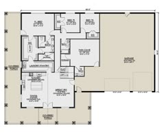 the floor plan for a new home with two garages and an attached living room