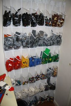 a wall filled with lots of different types of bags