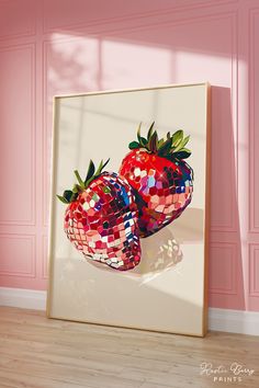 Trendy Dorm Room, Glam Disco, Valentine Art, Strawberry Art, Maximalist Decor, Tableau Art, House Things, Arte Inspo, Arte Sketchbook