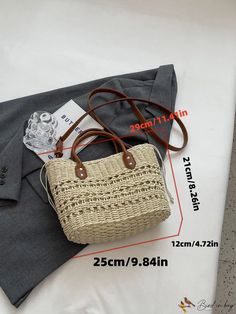 Bird in Bag - Woven Handbag, Adult Size Casual Handheld Bags With Top Carry Handle, Casual Box Bag For Shopping, Casual Rectangular Bag With Handles, Casual Rectangular Bags With Handles, Casual Satchel Bag For Shopping, Casual Rectangular Bag, Trendy Vacation Box Bag With Adjustable Strap, Casual Crossbody Shopping Bag, Natural Casual Satchel With Top Carry Handle