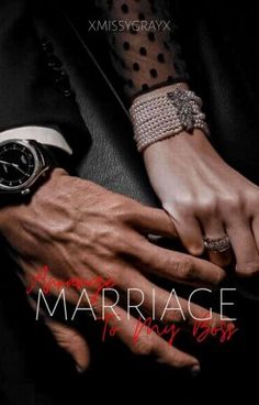 a man in a suit and tie holding his hands together with the words marriage to my boss