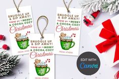 Homemade Alcohol Gifts, Hot Cocoa Gifts, Christmas Hot Chocolate Gifts, Hot Chocolate Printable, Winter Hot Chocolate, Chocolate Christmas Gifts, Christmas Gift Tags Free, Holiday Gift Basket, Hot Cocoa Gift