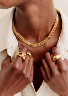 Kette Gigi - Goldfarben - Messing - Sézane Gold Jewelry Simple, Stylish Bracelet, Jewelry Lookbook