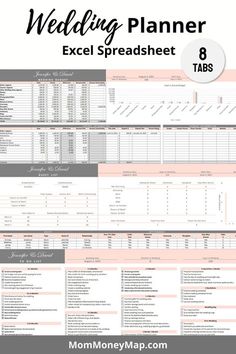 the wedding planner excel spreadsheet 3 tabs