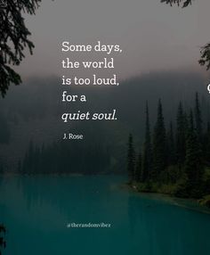 some days the world is too loud, for a quiet soul