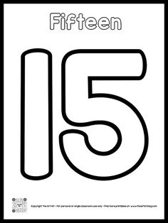 the number fifteen is for fifteen coloring page