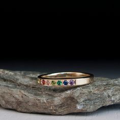 A perfect Marriage of Sapphires and Gold Another Handmade ring with maximum attention for detail Half eternity ring with 11 Excellent traditionally set gemstone in the following order: Amethyst, Sapphire, Emerald, Peridot, Citrine and Ruby (or Garnet your choice). Perfect for Stacking with other rings. Made to last from Solid Gold. (Please chose Karat From side menu. Free Shipping worldwide! Ring Shown in pictures is 14 Karat Yellow Gold , Eleven 1.5mm gemstone. The Stones are top notch and look Ombre Rings, Sapphire Eternity Ring, Green Stone Rings, Ring Sapphire, Celtic Rings, Perfect Marriage, Half Eternity Ring, Garnet Rings, Multi Stone Ring