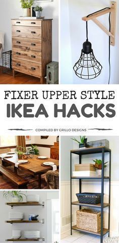 different types of ikea hacks are shown in this collage