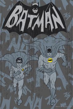 two batmans with the word batman on them