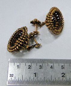 vintage antique 22 K solid gold dangle earrings, fully handmade classic old pair in very good condition. Length-3.5 cm, width-3 cm, weight-11.280 grams(0.39 ounces), material-22 K solid gold guaranteed. Note-The back has screw closing of size 2 MM , I can converted to modern post at no extra cost if needed. this pair also can be worn as a studs only without the dangle(interchangeble). Antique Yellow Gold Ceremonial Earrings, Ceremonial Vintage Earrings With Intricate Design, Vintage Ceremonial Earrings With Intricate Design, Victorian Hallmarked Earrings For Ceremonial Occasions, Antique Ceremonial Earrings For Pierced Ears, Antique 22k Yellow Gold Earrings, Vintage 22k Gold Earrings, Gold Drop Earrings With Antique Finish, Vintage 22k Yellow Gold Earrings