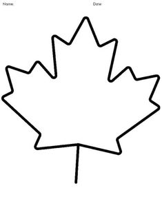 a black and white drawing of a maple leaf