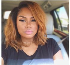 Shaggy Bob Black Women, Fall Color For Black Women, Bob With Color For Black Women, Ombre Bob Black Women, Ombré Bob, Ombre Bob Hair, Modern Bob Hairstyles