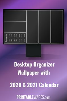 desktop organizer wallpaper with 2020 & 2021 calendar