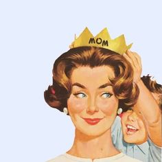 a woman holding a child with a crown on her head and the words, donut queen ohod