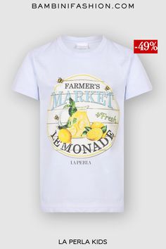 Fresh Lemonade Logo T-Shirt in Light Blue Lemonade Logo, Kids Farmers Market, Fresh Lemonade, Kids Shorts, Logo T Shirt, Tshirt Logo, Lemonade, Light Blue, Size 10