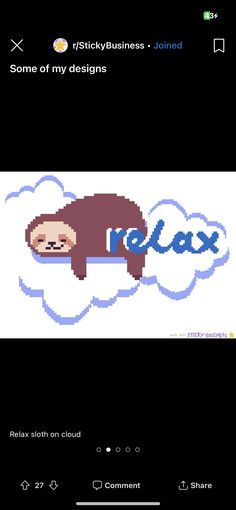 an image of a computer screen with the word relax on it and a cartoon slotty