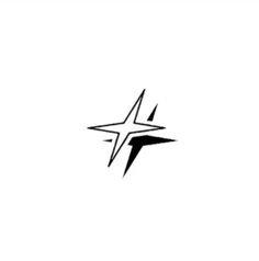 a black and white image of a star on a white background with the word,'all