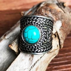 Make a bold statement with our Bohemian Turquoise and Green Turquoise Ring, featuring an exaggerated design with inlaid green?turquoise for a unique and eye-catching look. ?Made with high-quality alloy and meticulously crafted, this ring captures the essence of European and American fashion with a touch of exotic style. ?This charming ring makes a perfect gift for fashion-forward friends, mothers, or loved ones, and is suitable for various celebrations and milestones. ?Available in sizes 17mm, 1 Return To Nature, Vert Turquoise, Reindeer Headband, Exotic Fashion, Bohemian Accessories, Boho Accessories, Rhinestone Dress, American Fashion, Floral Headbands