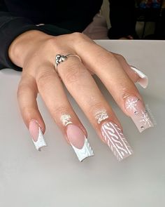 25 Cute Sugar Nails to Inspire You Winter Nail Designs Acrylics Coffin, Winter Nail Inspo 2023, Sugar Nail Designs, Cristmass Nails 2023, Sugar Effect Nails, Short Christmas Acrylic Nails, Winter Inspired Nails, Acrylics Aesthetic, Sugar Nail Art