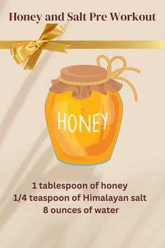 The benefits of honey and salt as a pre-workout. Find out how to take this natural alternative to energize your workouts! Salt And Honey Preworkout, Honey And Pink Himalayan Salt Pre Workout, Diy Pre Workout, Homemade Pre Workout Drink, Natural Preworkout Drink, Honey And Salt Pre Workout, Natural Pre Workout Drink, Natural Pre Workout, Benefits Of Honey