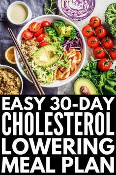 30 Days of Cholesterol Diet Recipes You'll Actually Enjoy Cholesterol Lowering Meals, Cholesterol Diet Recipes, Regime Anti Cholesterol, Healthy Eating Menu, Low Cholesterol Diet, Cholesterol Lowering, Low Cholesterol Recipes, Cholesterol Lowering Foods, Crock Pot Chicken