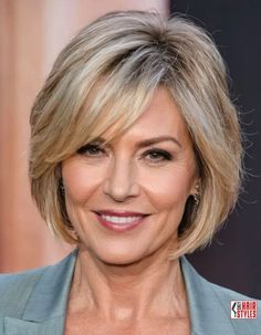 Discover chic, low-maintenance short hairstyles for women over 60 that are easy to style and suit different hair types and face shapes. Haircuts For Older Women With Fine Hair, Layered Bob With Bangs Over 50, Bob For Fine Hair, Fixing Short Hair, Mum Hair, Hair Fringe, Blonde Layered Hair, Best Short Hairstyles, Hair Over 50