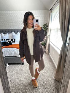 High Waisted Rib-Knit Leggings For … curated on LTK Mom Outfit Leggings, Comfy Fall Outfits For Work, Legging Outfit Work, Cute Casual Outfits For Winter Leggings, Hospital Outfit For Visitor, Neutral Leggings Outfit, Leggings And Sandals Outfit, Postpartum Winter Outfits, Cute Casual Outfits With Leggings