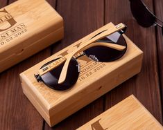 the wooden sunglasses are ready to be bought for someone's special occasion or birthday