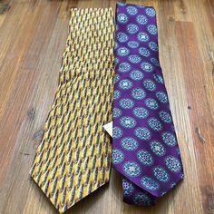 Beautiful Set Of Silk Ermenegildo Zegna Ties. Yellow Suit And Tie Accessories For Black Tie Event, Classic Yellow Tie For Formal Occasions, Formal Yellow Tie, Elegant Yellow Tie For Formal Occasions, Elegant Yellow Ties For Formal Occasions, Tan Silk, Burgundy Tie, Ermenegildo Zegna Men, Luxury Ties