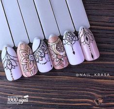 1000 Идей маникюра | Дизайн ногтей Henna Nails, Boho Nails, Lace Nails, Nails Desing, Fancy Nails, Gel Nail Art, Manicure E Pedicure, Love Nails