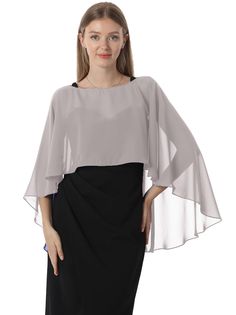 PRICES MAY VARY. 【Lightweight & Breathable Chiffon】Our Capelet for women is made of tulle polyester which feels soft and smooth; It's lightweight, comfortable to wear and allows a long span of using.It is soft, skin-friendly, comfortable, quick-drying and lightweight, allowing you to move freely and feel the cool breeze, while still providing coverage and protection, perfect for everyday use.Especially perfect for a chilly outdoor night. Great option for your evening formal dress, bridesmaid dre Chiffon Capelet, Wedding Capelet, Evening Dress Wedding, Chiffon Cape, Bridesmaid Shawl, Formal Occasion Dress, Wedding Cape, Bridal Cape, Evening Party Gowns