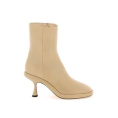 June Ankle Boots By Wandler Crafted In Soft Lambskin Leather With Round Toe, Side Zip Closure And Leather-Covered Flared Heel. Leather Lining And Insole, Leather Sole.Material: 100% LhMade In: ItaliaColor: BeigeCollection: Fall - Winter 202222208 891201 Wandler Boots, Patent Leather Boots, Black Sandals Heels, Leather Slippers, Mule Sandals, Black Leather Heels, Leather Mules, Leather Booties, Leather Cover