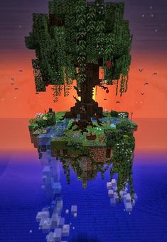 Minecraft Moon Island, Magical Minecraft Builds Portal, Brick Building Minecraft, Skyblock Base Ideas, Mega Minecraft Builds, Floating Minecraft Builds