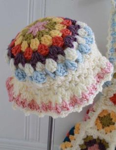 Granny Square Jumper, Hat, & Purse Crochet Pattern - Maggie's Crochet Granny Square Jumper, Baby Jumper Pattern, Jumper Crochet Pattern, Crocheted Dresses, Jumper Crochet, Children Hats, Motifs Granny Square, Crochet Beanies, Crochet Wearables