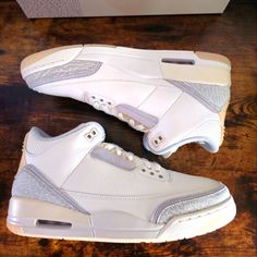 Brand New With Box Jordan 3 Craft Ivory In A Men's Size 10.5. These Are A Super Clean Pair With Premium Materials & Can Go With Any Outfit. Custom Cream Leather Sneakers With Cushioned Footbed, Nike Jordan White Leather Shoes, Luxury White Sneakers With Removable Insole, Nike Custom Cream Sneakers With Boost Midsole, Nike Custom Cream Sneakers With Cushioned Footbed, Jordan 3s, Nike Shoes Air, Retro Crafts, Jordan 3 Retro