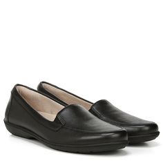 Classic versatility. A cushy padded footbed makes this refined loafer from SOUL Naturalizer a must-have for your professional and casual attire. Inspired by the way you live. Everyday Shoes, Round Toe Heels, Casual Attire, Black Slip Ons, Slip Ons, Leather Shoes, Fitness Fashion, Classic Style, The Way