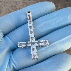 Upside down inverted cross pendant. Dazzling handset 10 carats CZ gems. Real solid 925 sterling silver piece. Bale loop fits most chains up to 5mm thick. Measures 1.5" tall with bale and x 1" wide The pendant bale is stamped with "925". Real 925 pendant won't ever turn green. Nice solid weight to it at approx 6 grams. Buy confidently with our 30-day returns. Enjoy 100% FREE SHIPPING in USA. Order now! Upside Down Cross, Inverted Cross, Saint Peter, Cz Pendant, Hip Hop Jewelry, Silver Pieces, Upside Down, Solid 925 Sterling Silver, Cross Pendant