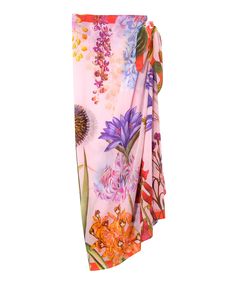 Go beyond the beach with this investment-worthy style in a stunning botanic print and elevated fabric that drapes beautifully! A sarong scarf (also known as a pareo) is a classic summer cover-up that is the epitome of versatility. Worn casual or chic, this beach-ready essential can be a dress, a skirt, or a scarf. Dimensions: 42" x 70" Materials: 80% cotton / 20% silk ​ Floral Print Sarong For Beach Cover-up, Bohemian Tropical Print Sarong For Beach Cover-up, Bohemian Style Sarong With Tropical Print For Beach Cover-up, Spring Beachy Wrap Sarong, Spring Vacation Wrap Sarong, Bohemian Silk Sarong, Beachwear Sarong With Vibrant Print For Beach Season, Floral Print Beachwear Sarong, Summer Floral Print Sarong Beachwear