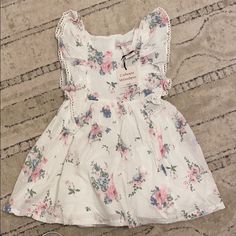 Beautiful Baby Girl Dress For 2t . Perfect For Easter White Flutter Sleeve Dress For Playdate, White Dress For Spring Playdate, White Floral Print Dress For Playdate, White Flutter Sleeve Playtime Dress, Catherine Malandrino, Girl Dress, Kids' Dresses, Cream White