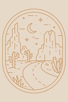 an image of a desert scene in a circle